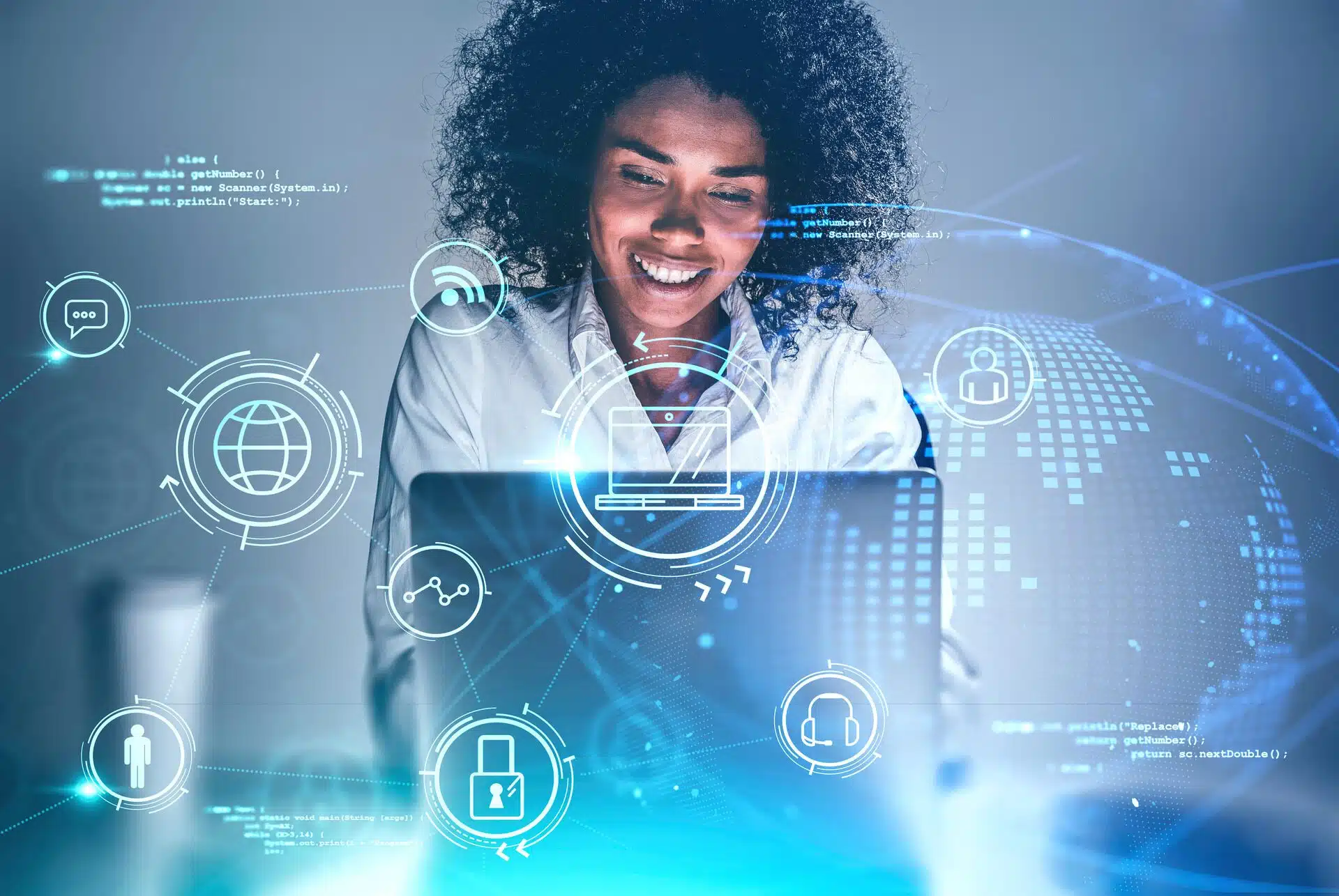 Woman working in tech Woman working in tech